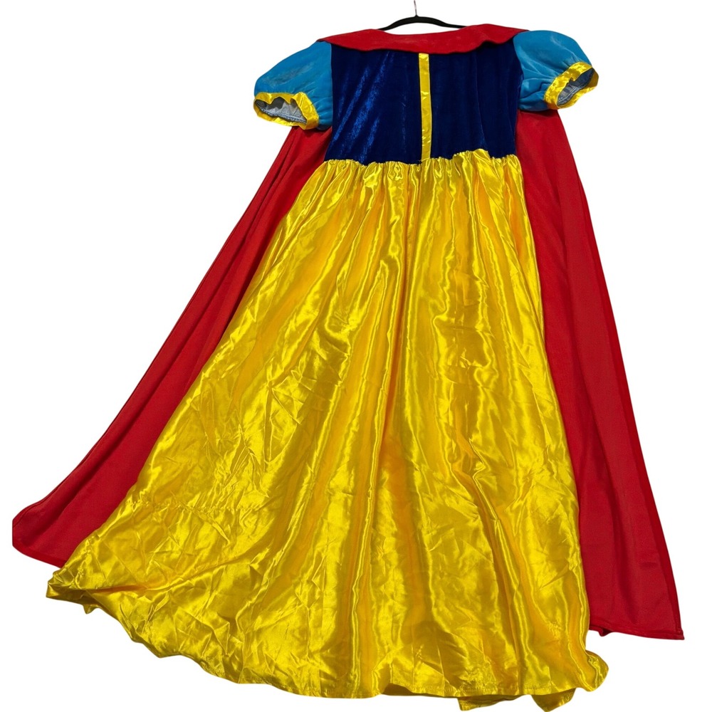 Snow White Princess Costume Dress with Cape Women Large Blue Yellow Red Cosplay